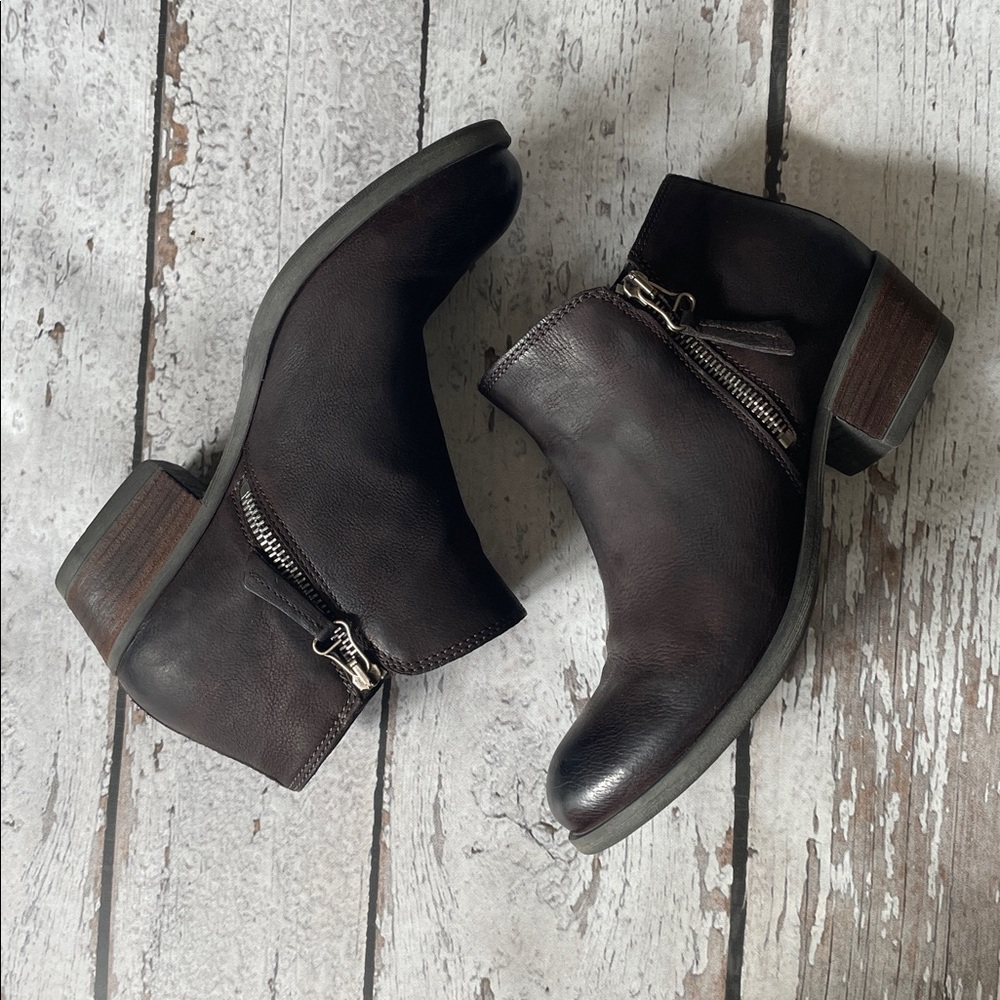 Miz Mooz Bangkok Brown Leather Ankle Boots - Sz 38